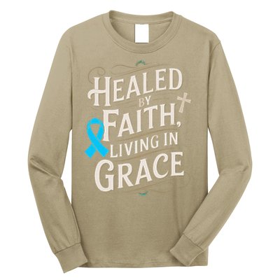 Healed Faith Living Grace Prostate Cancer Awareness Long Sleeve Shirt