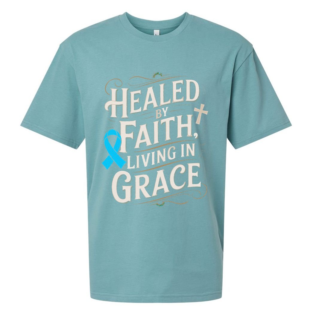 Healed Faith Living Grace Prostate Cancer Awareness Sueded Cloud Jersey T-Shirt
