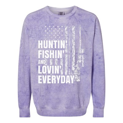 Hunting Fishing Loving Everyday American Deer Hunter Patriot Colorblast Crewneck Sweatshirt