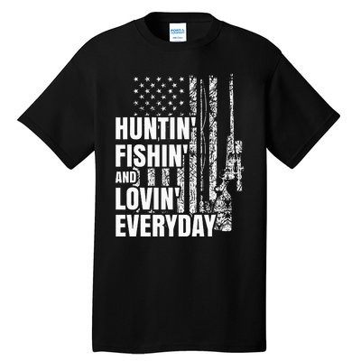 Hunting Fishing Loving Everyday American Deer Hunter Patriot Tall T-Shirt