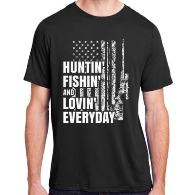 Hunting Fishing Loving Everyday American Deer Hunter Patriot Adult ChromaSoft Performance T-Shirt