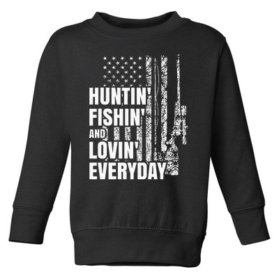 Hunting Fishing Loving Everyday American Deer Hunter Patriot Toddler Sweatshirt