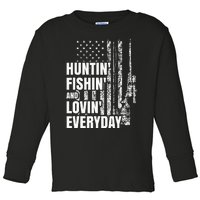 Hunting Fishing Loving Everyday American Deer Hunter Patriot Toddler Long Sleeve Shirt