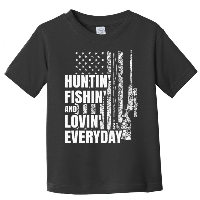 Hunting Fishing Loving Everyday American Deer Hunter Patriot Toddler T-Shirt