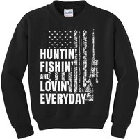 Hunting Fishing Loving Everyday American Deer Hunter Patriot Kids Sweatshirt