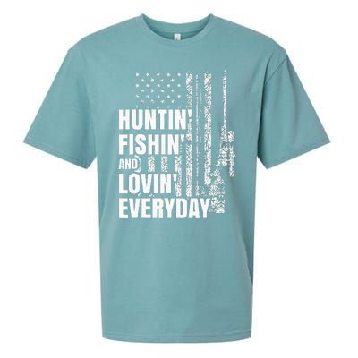 Hunting Fishing Loving Everyday American Deer Hunter Patriot Sueded Cloud Jersey T-Shirt