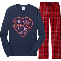 He First Loved Us Easter Christian Valentines Day Boy Long Sleeve Pajama Set