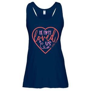 He First Loved Us Easter Christian Valentines Day Boy Ladies Essential Flowy Tank