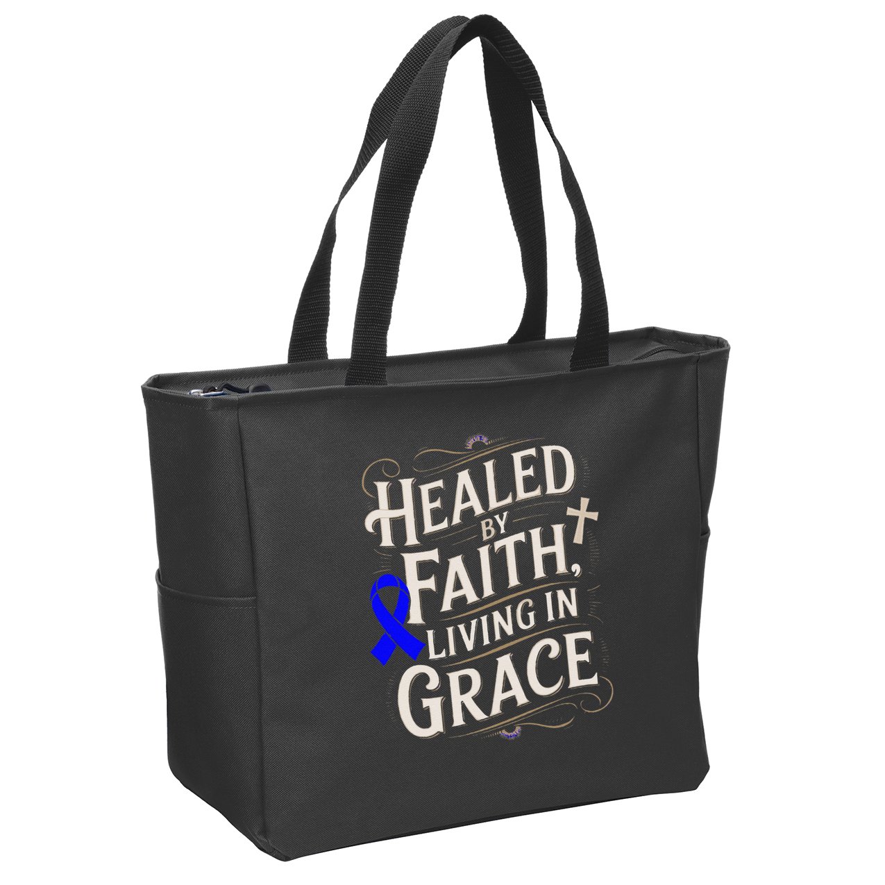 Healed Faith Living Grace Juvenile Arthritis Awareness Zip Tote Bag