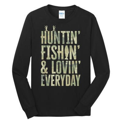 Hunting Fishing Loving Every Day Shirt, Fathers Day Camo Tall Long Sleeve T-Shirt