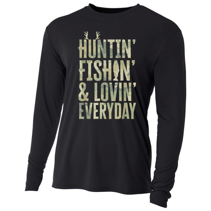 Hunting Fishing Loving Every Day Shirt, Fathers Day Camo Cooling Performance Long Sleeve Crew