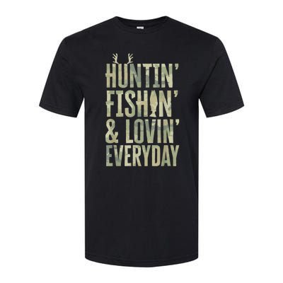 Hunting Fishing Loving Every Day Shirt, Fathers Day Camo Softstyle CVC T-Shirt