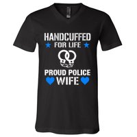 Handcuffed For Life Cute Police Officers Gift For Wife V-Neck T-Shirt