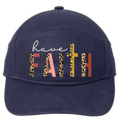 Have Faith Leopard Cross Jesus Christ God 7-Panel Snapback Hat