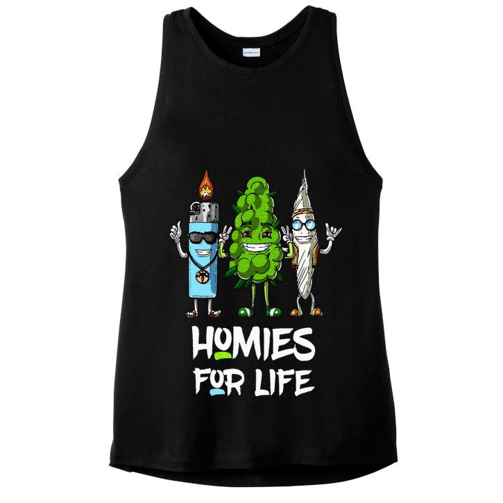 Homies For Life Weed Funny Ladies PosiCharge Tri-Blend Wicking Tank