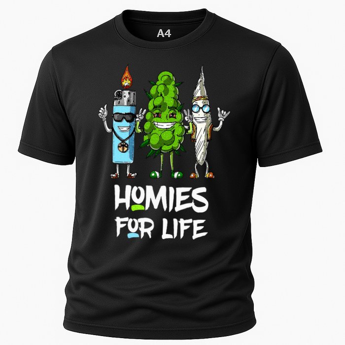 Homies For Life Weed Funny Cooling Performance Crew T-Shirt