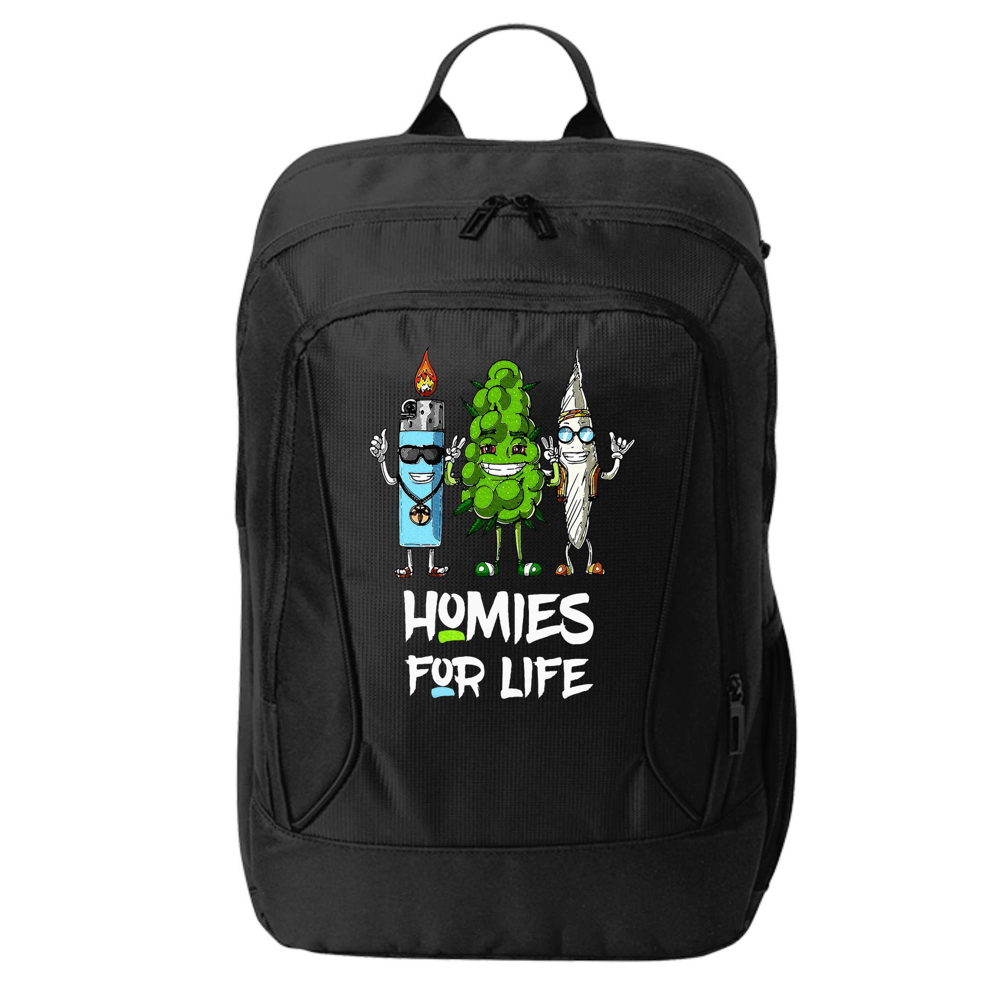 Homies For Life Weed Funny City Backpack