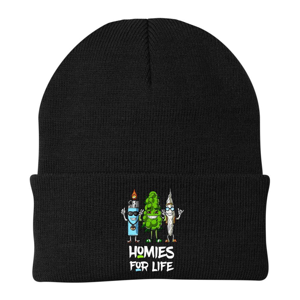 Homies For Life Weed Funny Beanie