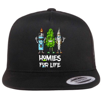Homies For Life Weed Funny Flatbill Hat