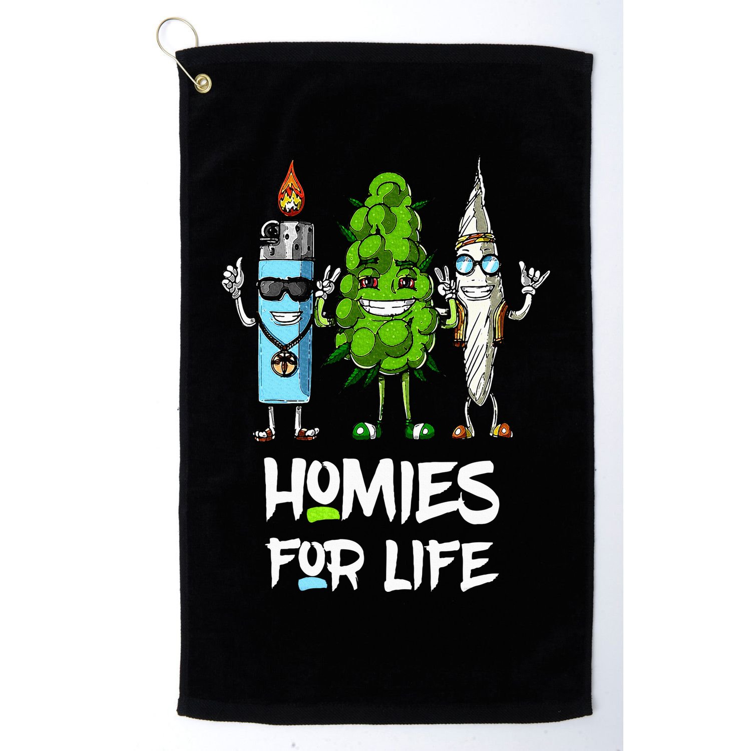 Homies For Life Weed Funny Golf Towel