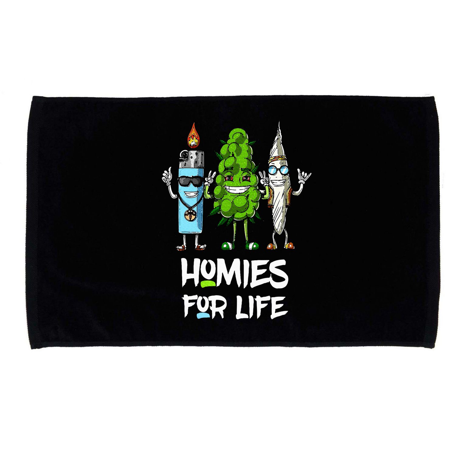 Homies For Life Weed Funny Microfiber Hand Towel