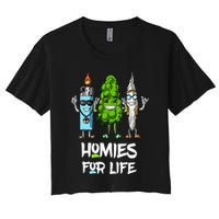 Homies For Life Weed Funny Women's Crop Top Tee