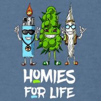 Homies For Life Weed Funny Garment-Dyed Sweatshirt