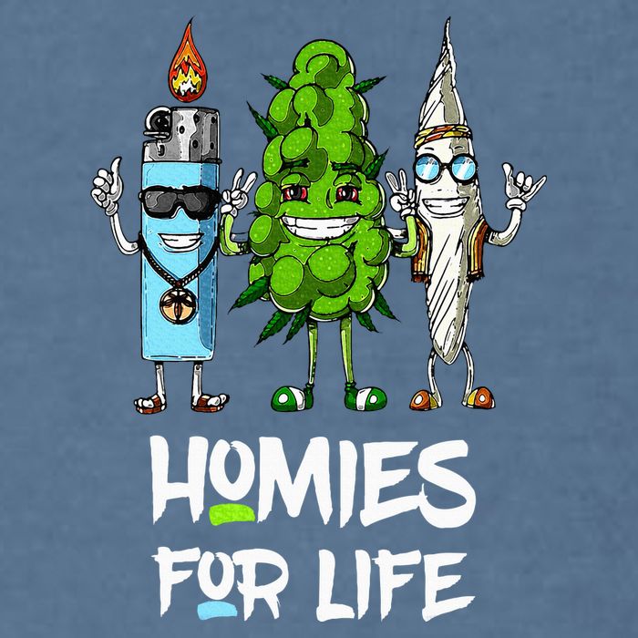 Homies For Life Weed Funny Garment-Dyed Sweatshirt