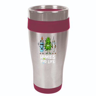 Homies For Life Weed Funny 16oz Travel Tumbler