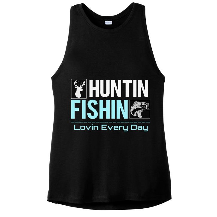 Huntin Fishin Lovin Every Day, Black Fly Hunting And Fishing Ladies PosiCharge Tri-Blend Wicking Tank