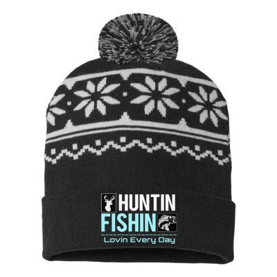 Huntin Fishin Lovin Every Day, Black Fly Hunting And Fishing USA-Made Snowflake Beanie