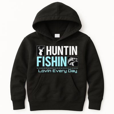 Huntin Fishin Lovin Every Day, Black Fly Hunting And Fishing Kids Hoodie