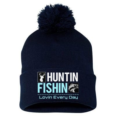 Huntin Fishin Lovin Every Day, Black Fly Hunting And Fishing Pom Pom 12in Knit Beanie