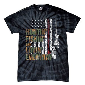 Hunting Fishing Loving Everyday American Deer Hunter Patriot Tie-Dye T-Shirt