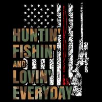 Hunting Fishing Loving Everyday American Deer Hunter Patriot Womens T-Shirt