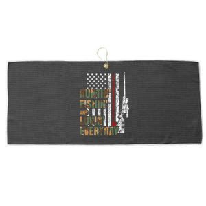 Hunting Fishing Loving Everyday American Deer Hunter Patriot Large Microfiber Waffle Golf Towel