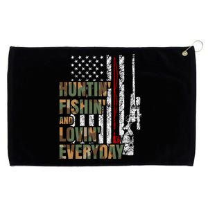 Hunting Fishing Loving Everyday American Deer Hunter Patriot Grommeted Golf Towel