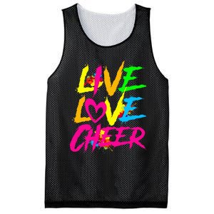 Happy Funny Live Love Cheer Cute Cheerleader Mesh Reversible Basketball Jersey Tank