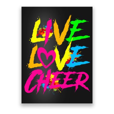 Happy Funny Live Love Cheer Cute Cheerleader Poster