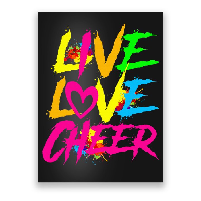 Happy Funny Live Love Cheer Cute Cheerleader Poster