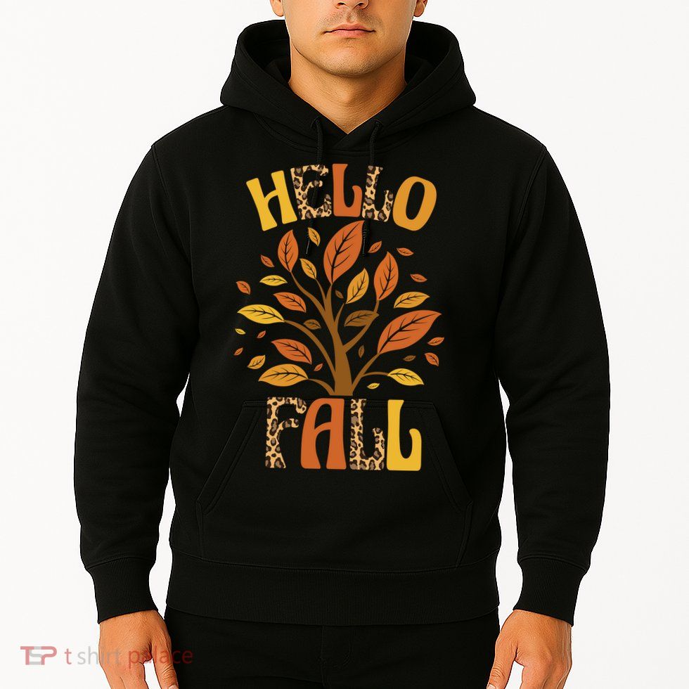 Hello Fall Leopard Season Nature Hoodie