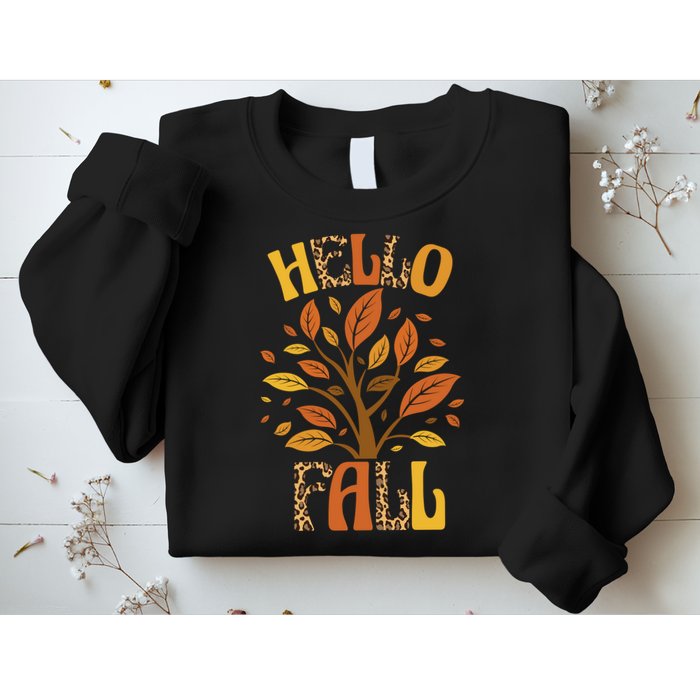 Hello Fall Leopard Season Nature Sweatshirt