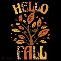 Hello Fall Leopard Season Nature Button