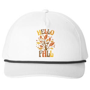 Hello Fall Leopard Season Nature Snapback Five-Panel Rope Hat