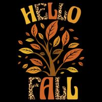Hello Fall Leopard Season Nature 7-Panel Snapback Hat