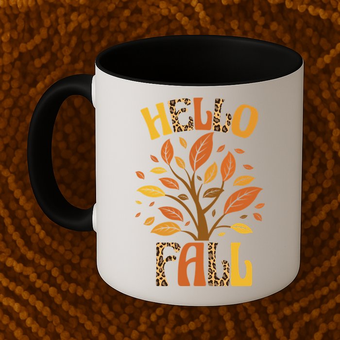Hello Fall Leopard Season Nature Mug