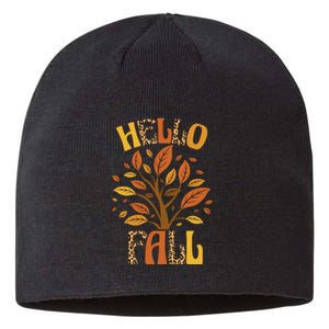 Hello Fall Leopard Season Nature Sustainable Beanie