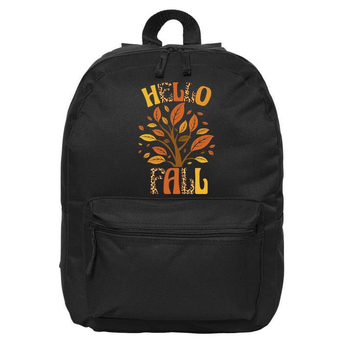 Hello Fall Leopard Season Nature 16 in Basic Backpack