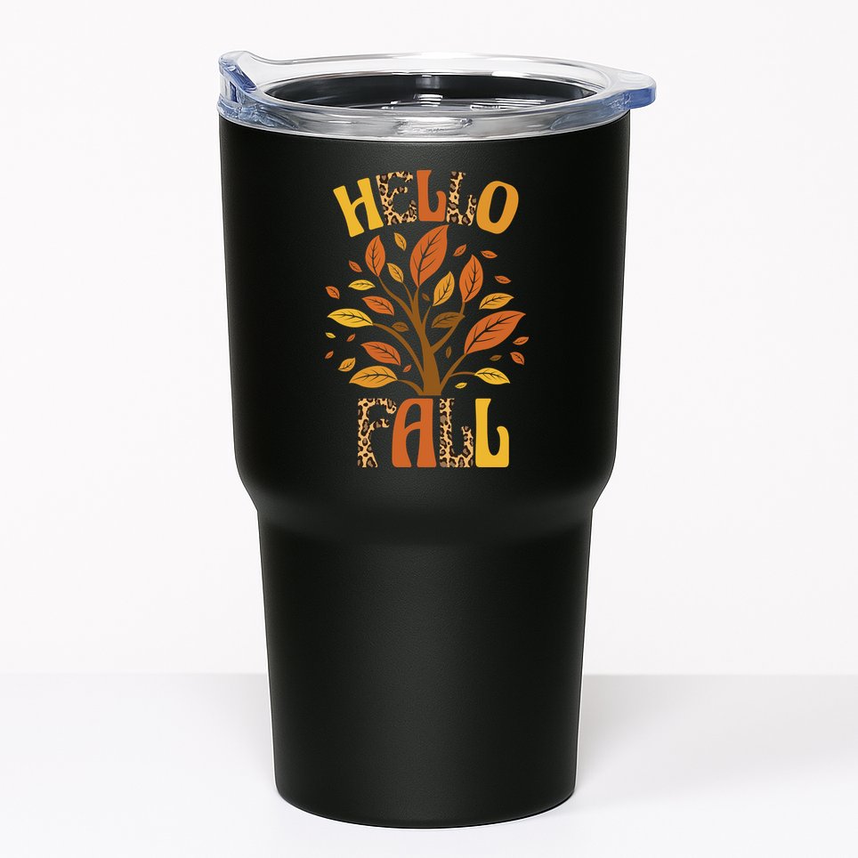 Hello Fall Leopard Season Nature Tumbler