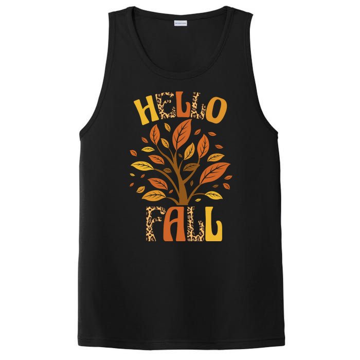 Hello Fall Leopard Season Nature PosiCharge Competitor Tank